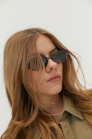 Urban Outfitters + Clover Slim Oval Sunglasses