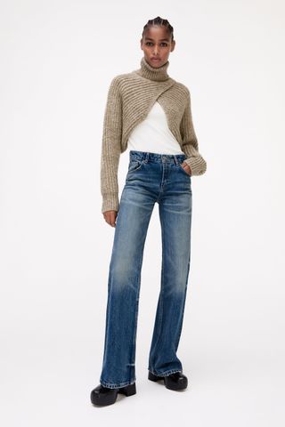 Zara + Knit Arm Warmer Wrap Sweater