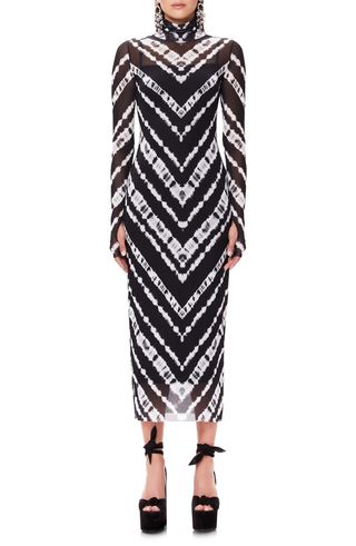 AFRM + Shailene Long Sleeve Print Mesh Dress