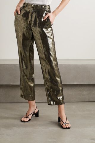 10 Crosby by Derek Lam + Persis Silk and Lurex-Blend Straight-Leg Pants