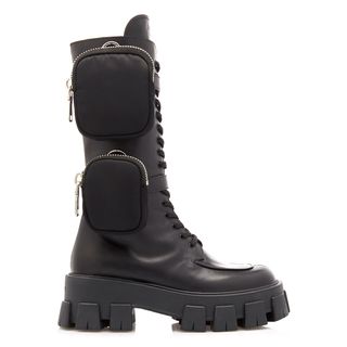Prada + Leather Platform Combat Boots