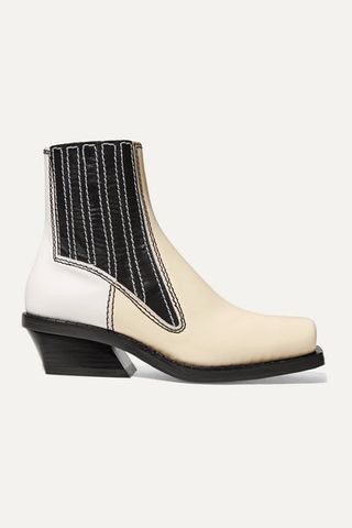 Proenza Schouler + Paneled Leather Ankle Boots