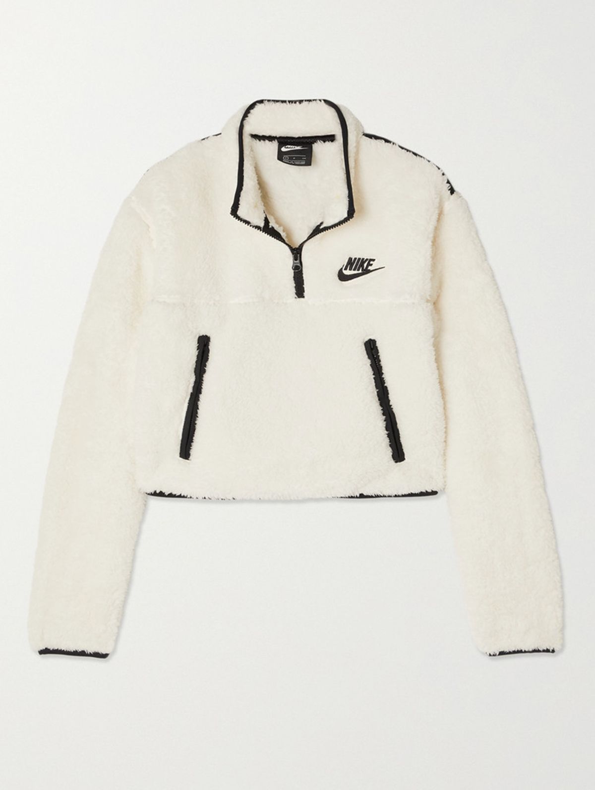 Nike + Cropped Jersey-Trimmed Fleece Sweatshirt