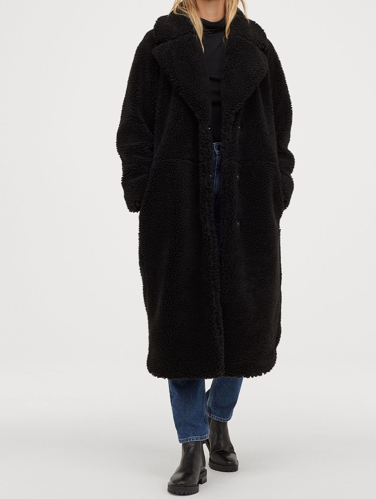 H&M + Long Faux Shearling Coat