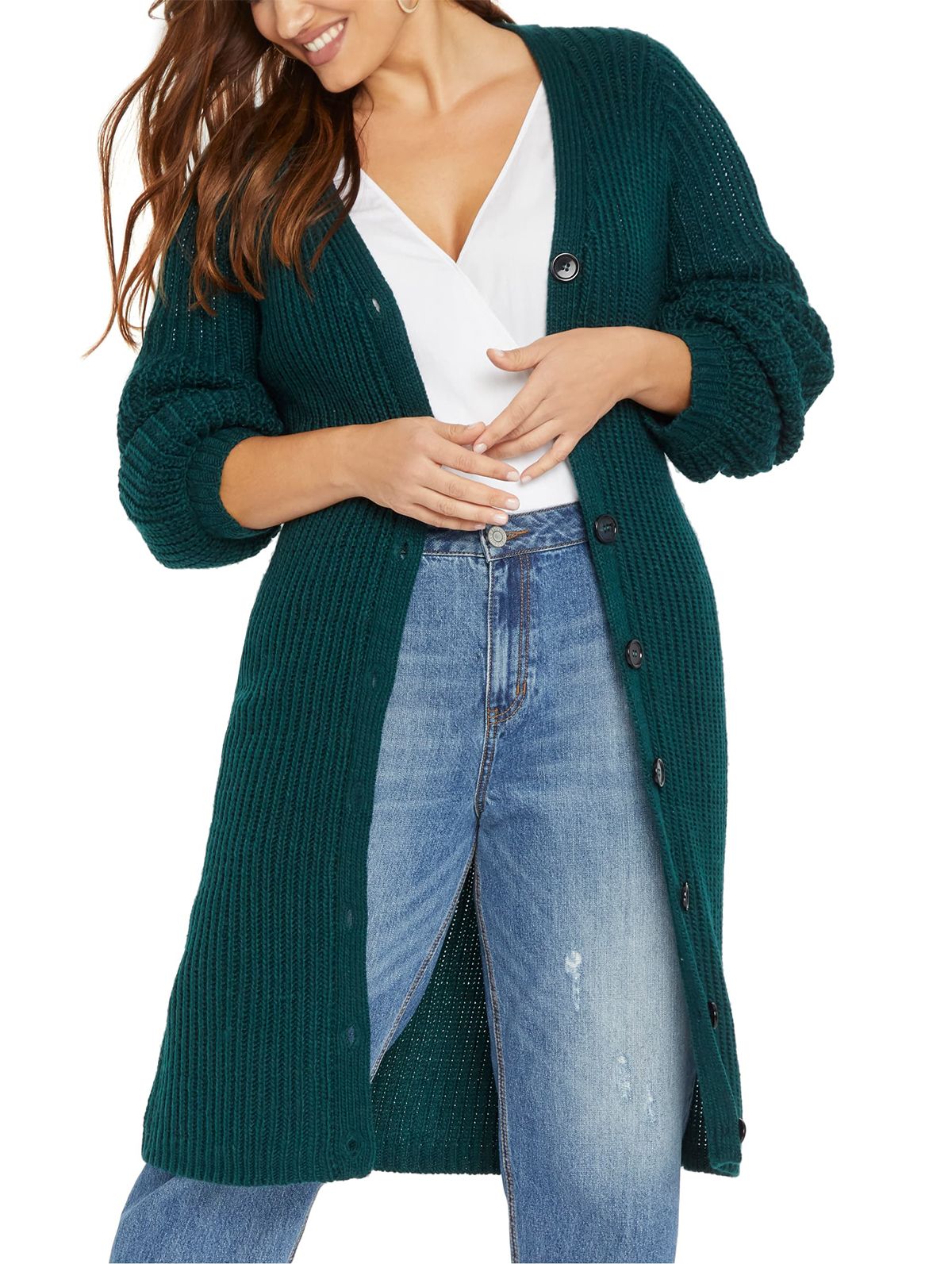 Eloquii + Balloon Sleeve Sweater Dress