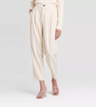 Who What Wear + Mid-Rise Straight Leg Pleat Front Trouser