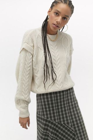 Urban Outfitters + Cable Knit Drop Shoulder Sweater