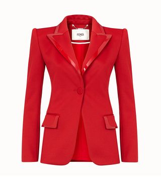 Fendi + Red Piqué Blazer