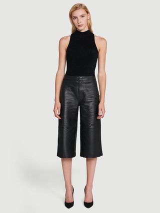 Frame + Leather Culottes in Noir
