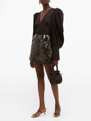Aje + Pippa Sequinned Silk Mini Skirt