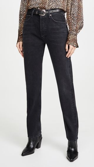 Agolde + Lana Mid-Rise Straight Jeans
