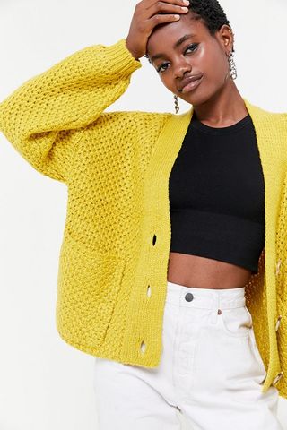Urban Outfitters + Smith Boxy Button-Front Cardigan