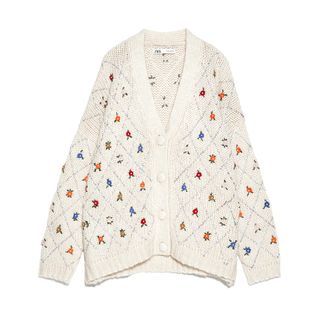 Zara + Embroidered Cardigan