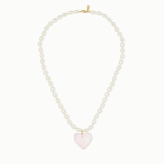 Loren Stewart + 14-Karat Gold Pearl and Quartz Necklace