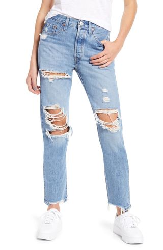 Levi's + Wedgie Ripped Straight Leg Jeans