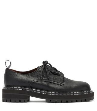 Proenza Schouler + Raised-Sole Grained-Leather Derby Shoes