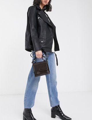 Only + Oversized Faux-Leather Jacket