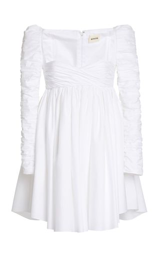 Khaite + Suanne Ruched Cotton Jersey Mini Dress