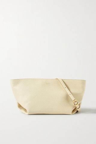 Khaite + Envelope Pleat Textured-Leather Shoulder Bag