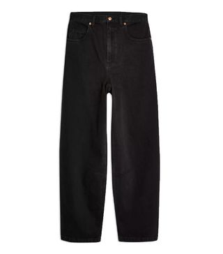 Topshop + Washed Black Oversized Balloon Jeans