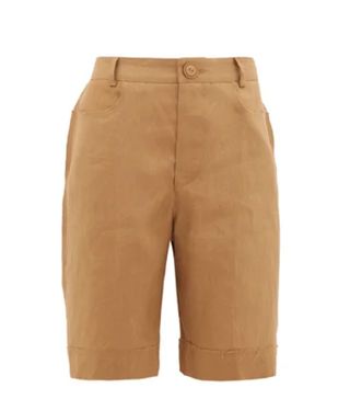 Albus Lumen + Lumen High-Rise Raw-Edge Linen Shorts