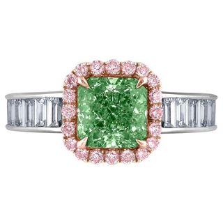 Emilio! + Emilio Jewelry GIA Certified Natural Fancy Green Diamond Ring