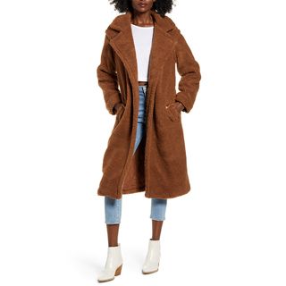 BB Dakota + Teddy Faux Fur Longline Coat