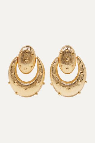 Kenneth Jay Lane + Gold-Tone Clip Earrings