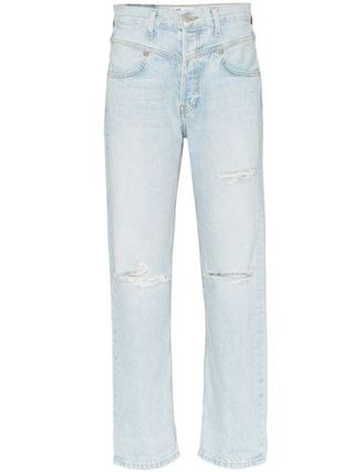 Re/Done + '90s Distressed Straight Leg Jeans