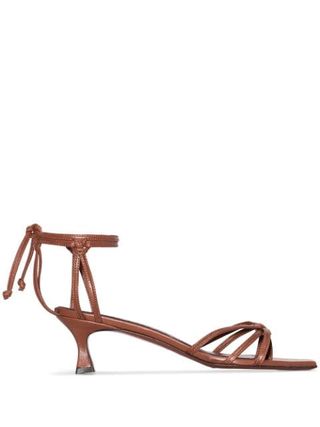 Manu Atelier + Brown Ankle Tie 50 Leather Sandals