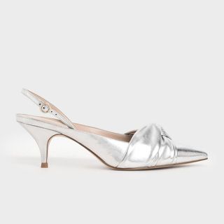 Charles & Keith + Metallic Knotted Slingback Pumps