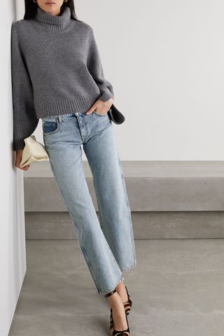 Khaite + Kerrie Mid-Rise Straight-Leg Jeans