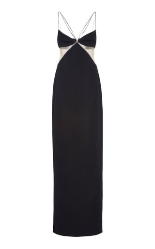 David Koma + Crystal Chain-Trimmed Stretch-Crepe Gown