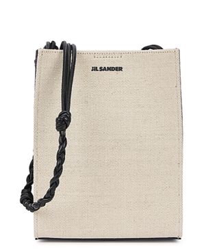 Jil Sander + Tangle Small Canvas and Leather Shoulder Bag