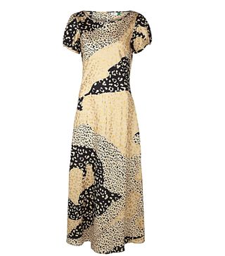 Rixo + Reese Leopard-Print Satin Midi Dress