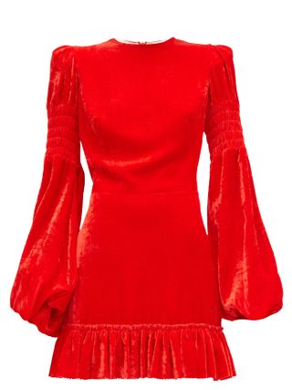 The Vampire's Wife + Runaway Shirred Velvet Mini Dress