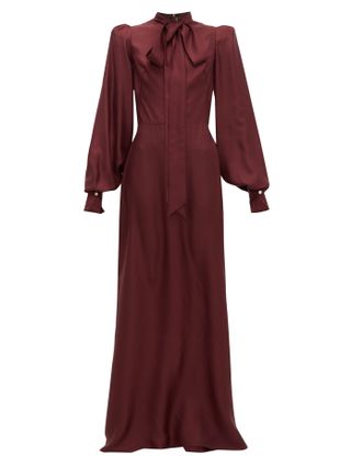The Vampire's Wife + Pussy-Bow Silk-Twill Gown