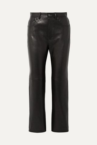 Acne Studios + Lacy Cropped Leather Straight-Leg Pants