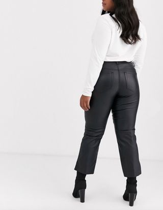 ASOS + Vero Moda Curve Straight Leather-Look Pants