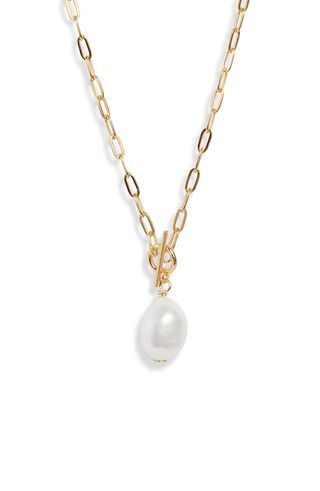 Argent Vivo + Pearl Pendant Toggle Necklace