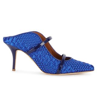 Malone Souliers + Maureen Blue Woven Heeled Shoes