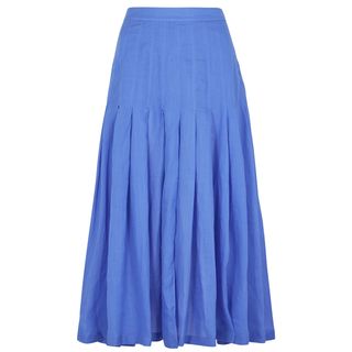 Three Graces + Elisa Blue Pleated Skirt