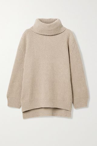 Anine Bing + Olivia Ribbed Cashmere and Wool-Blend Sweater
