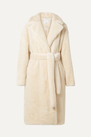 Tibi + Oversized Belted Faux Fur Coat