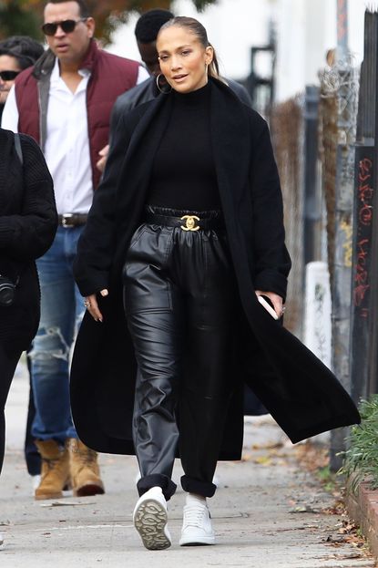 J.Lo Wore the Logo Belt Trend That's Sticking Around | Who What Wear