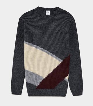 Zara + Textured Colour Block Sweater