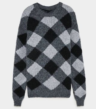 Zara + Argyle Jacquard Sweater