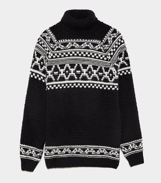 Zara + Two-Tone Jacquard Sweater