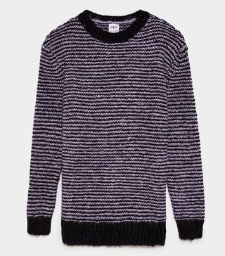 Zara + Two-Tone Textured Sweater