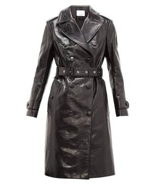 Burberry + Tintagel Double-Breasted Leather Trench Coat